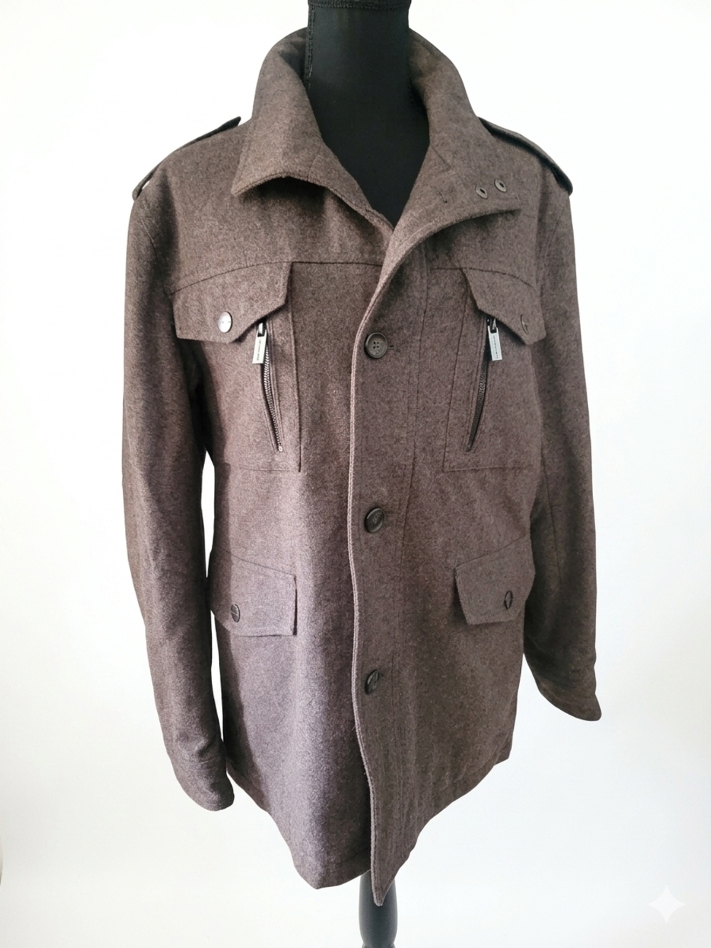 Michael Kors Men's Taupe Wool Pea Coat